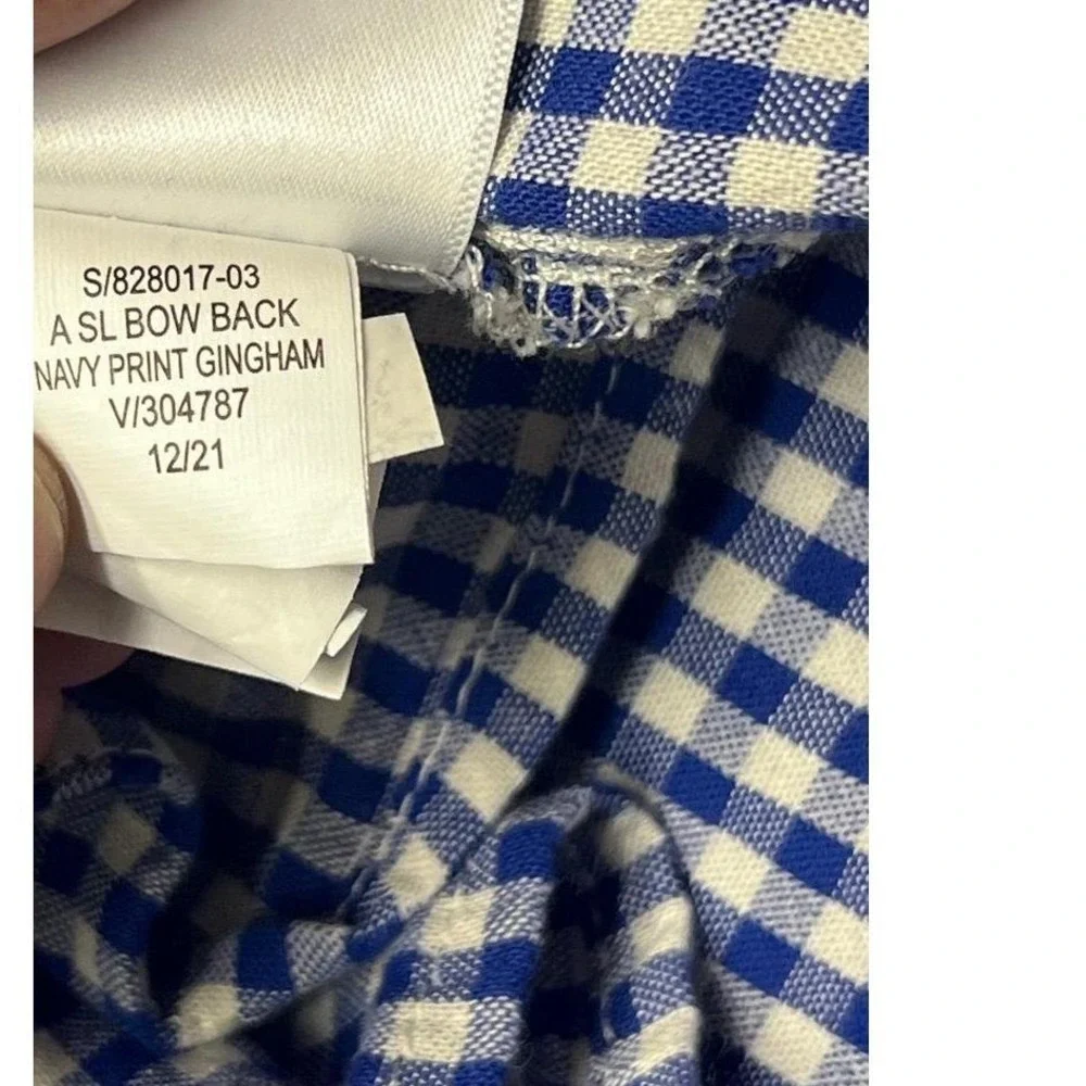 Old Navy Top‎ Youth Girls Gingham Spaghetti Straps Blue White Summer Picnic LG